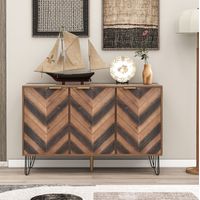 mobile credenza 120 cm tre ante con ripiani naturale OKMYHOME