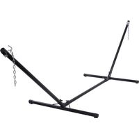 Costway – Support de hamac en métal 325 x 100 x 106 cm – Charge 150 kg – Réglable avec crochets – Pour intérieur et extérieur – Acier robuste noir