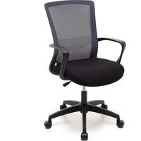 Sedia da Scrivania Seduta Ufficio Grigio con Braccioli Ergonomica con Ruote