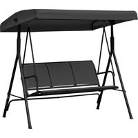 Outsunny – Balancelle de jardin 3 places – Acier époxy anticorrosion – Dossier ergonomique en textilène – Charge max. 200 kg – Dimensions 175x118x159 cm