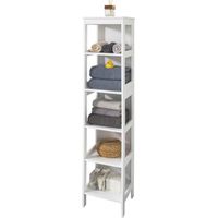 Sobuy – Meuble de rangement de salle de bain colonne haute 6 étagères – Dimensions L30cm x P30cm x H139cm – Résistant à l'humidité – BZR14W