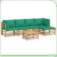 Salon de jardin 6 pcs - FAFEICY - 3155168 - Bambou huilé - Vert bambou - Modulaire