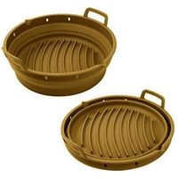 Moule Airfryer aus flexiblem Silikon Point Virgule 15x15x9cm Braun