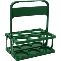 Porte-bouteilles pliable – Caisse pliante en plastique durable avec poignée, capacité 6 bouteilles, vert, 26 x 18 x 31 cm