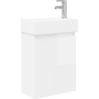 vidaXL Bathroom Vanity Unit with Tap High Gloss White