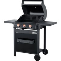 Brasero – Barbecue à gaz Spring II 3 brûleurs – Surface mixte grille & plancha fonte 57 x 41,5 cm – Puissance 9,95 kW – Système EASY CLEAN™