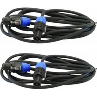 Etc-Shop – Câble d'enceinte PA fiche/fiche 10m – Lot de 2 câbles 2x1,5 mm² – Connexion haut-parleur pour amplificateur