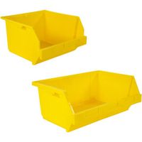Bac a Bec Plastique Jaune Empilable Serie 2000 - Rangement Atelier et Logistique - 3,5L - 240x145x125mm