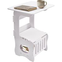 Youyijia Moderner Beistelltisch mit Stauraum & Deckel Kompakter Nachttisch/Sofatisch für Wohnzimmer, Schlafzimmer & Badezimmer, Hohlraum-Design für platzsparende Einrichtung (Mit Deckel, Quadrat)