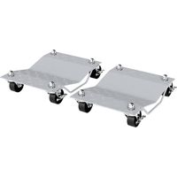 Trolleykrik, 2 stuks, bandenwisselhulpmiddel, autokrik met 4 wielen voor auto's, grijs, 40,5L x 30B x 13,5H cm