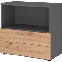 bümö flexi Aktenschrank klein mit Schubladen Graphit/Asteiche