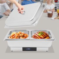 Set scaldavivande elettrico per buffet con touchscreen, display digitale, scaldavivande in acciaio inox per matrimoni, feste e festival, 600W