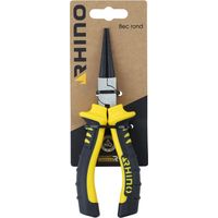 RHINO - Pinza a becchi tondi 160 mm universale - Realizzata in acciaio di alta qualità - Lunghezza 160 mm - Manico bimateriale - Lunga durata - Garanzia a vita