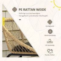 Set de jardin en rotin, 2 fauteuils & table, jaune