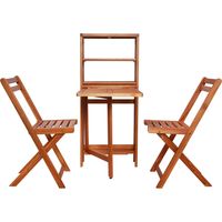 Mobilier de bistro pliable 3 pcs Mobilier de jardin Bois d'acacia solide
