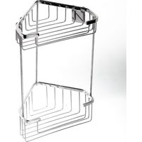 Étagère angulaire de douche 2 niveaux pour hôtel poli en acier inox mod. Top line