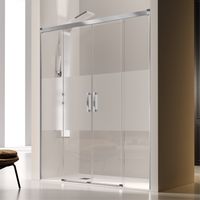 Duschwand für Nische mit 2 Schiebetüren GLASÉ - 6mm / 175 cm / mit Sichtschutz