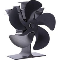 Ventilateur de cheminée à 5 pales pour poêle à bois, ventilateur de dessus de poêle à bois, économie de carburant écologique, noir