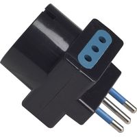 Adattatore Tripla Spina Elettrica 2P+T 10A con 2 Presa 10A 2P+T e 1 Presa Ita 10A / Schuko 16A 250V Max 1500W Nero (AP1105N)