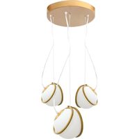 LAMPADA A SOSPENSIONE APP1090-3 CP ORO BIANCO 3-PUNTI LUCE E14 23X14X16CM