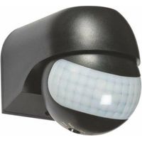 Optonica – Détecteur de mouvement étanche 180° IP54 noir – Capteur infrarouge jusqu'à 12m – Minuterie réglable 10s à 7min – Installation murale ou plafond