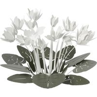 Centrotavola decorativo Ciclamino Ø38 cm in ferro color Verde Salvia e Bianco Design floreale moderno per tavolo o soggiorno Made in Italy