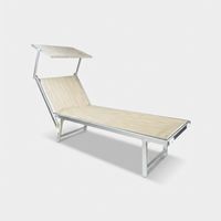 Lounge de soleil en aluminium avec toit ajustable Rimini - Beige