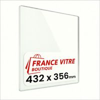 432 x 356 x 4 mm - Vitre de cheminée pour insert et poêle à bois - verre de rechange - France Vitre - jusqu'à 800°C - 356 x 432 x 4 mm