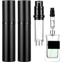 Vaporisateur de parfum rechargeable, 5 ml, lot de 2, vaporisateur de parfum, flacon pulvérisateur rechargeable pour voyage, noir