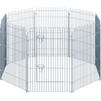 PawHut Freilaufgehege Welpenauslauf Welpenzaun Laufstall Welpengitter für Tiere 8-teilig B63 x H91 cm