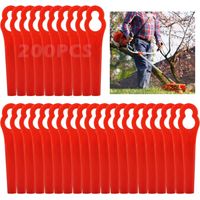 Lot de 200 lames de rechange, couteaux de tondeuse en plastique, accessoires pour tondeuse à gazon pour couteaux de tondeuse à gazon à batterie..