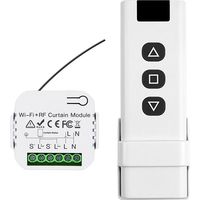 Kit Interrupteur Sans Fil, Interrupteur Volet Roulant Connecté Avec RF Télécommande et Module de Réception, pour Commande de Rideau ÉLectrique, Module Volet Roulant Connecté