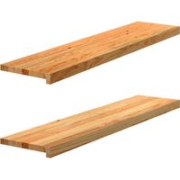 Appuis de fenêtre en chêne massif marron clair 110 x 25 x 2 cm, lot de 2 - PANGIVO