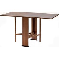 Mesa plegable salvaspacio Mati 74x136 color nogal