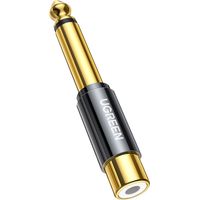 Adaptateur jack doré 6,35 mm mâle vers RCA femelle