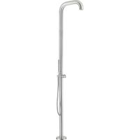 MPC Douche piscine et jardin inox acier inoxydable 316L nautique mitigeur eau chaude-froide jet laminaire anti-eclaboussures douchette avec flexible fixation C-BOX MX1017-INOX