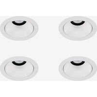 SKLUM Pack mit 4 LED-Einbau-Downlights mit runden Rahmen Ø7 cm für den Außenbereich aus Aluminium Luisiana Weiss