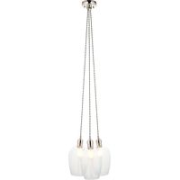 Merano Livorno Suspension Cluster en nickel brillant et verre transparent, 3 LED 10 W E27