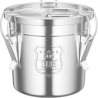 Seau hermétique en acier inoxydable avec couvercle - 6 L Récipient à farine pour stockage alimentaire - Boîtes de conservation pour riz, farine et céréales