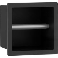 FugaFlow Eccelente Acces porte-rouleau papier toilette - encastrable - 17.3x17.3x8.7cm - noir mat