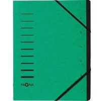 Ordnungsmappe DIN A4 240g/m² Pressspankarton Farbe: grün Farbe des Fächerblocks: schwarz 7 Fächer