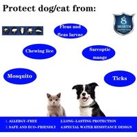 Collier Anti-puces et Anti-tiques pour Chien et Chat,Traitement Anti Tique et Puce, étanche pour,Taille Réglable, Protection 8 Mois,1 Paquet(Grand)