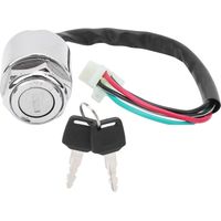 4 Wire Male Plug Ignition Key Switch, Motorcycle Electric Bike Ignition Switch Set with 2 Keys Replacement for ATV Mini Moto Dirt Bike