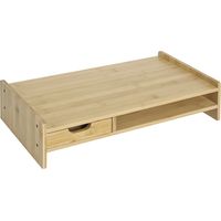 Soporte para Monitor de Bambú Organizador de Escritorio para Ordenador Portátil 49x25,5x11,5 cm Natural