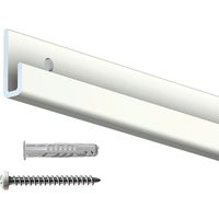 Cimaise Classic+ Rail 200 cm - 80kg + Vis et chevilles - Cimaise Tableau Artiteq Blanc laqué