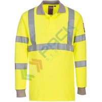 Polo Manches Longues Fr Antistatique Et Hivis Couleur : Jaune Taille Xl - Portwest