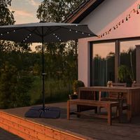 Parasol dritto luminoso CEZARE Cézaré 2,95 m antracite 24 LED