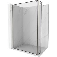 Mexen Kioto Duschwand Walk-in 150 x 30 cm, schwarzes Muster, gebürsteter Nickel - 800-150-212-97-70-