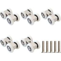 Galets pour portes coulissantes Lot de 5 galets pour portes coulissantes Galets pour portes coulissantes Roulement à billes Pour profil de roulement de 20 mm 4 galets Galet 42x21,5 mm