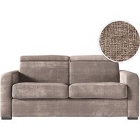 Canapé CAROLE convertible 3 places couchage quotidien 140x190cm en tissu chenille - Taupe